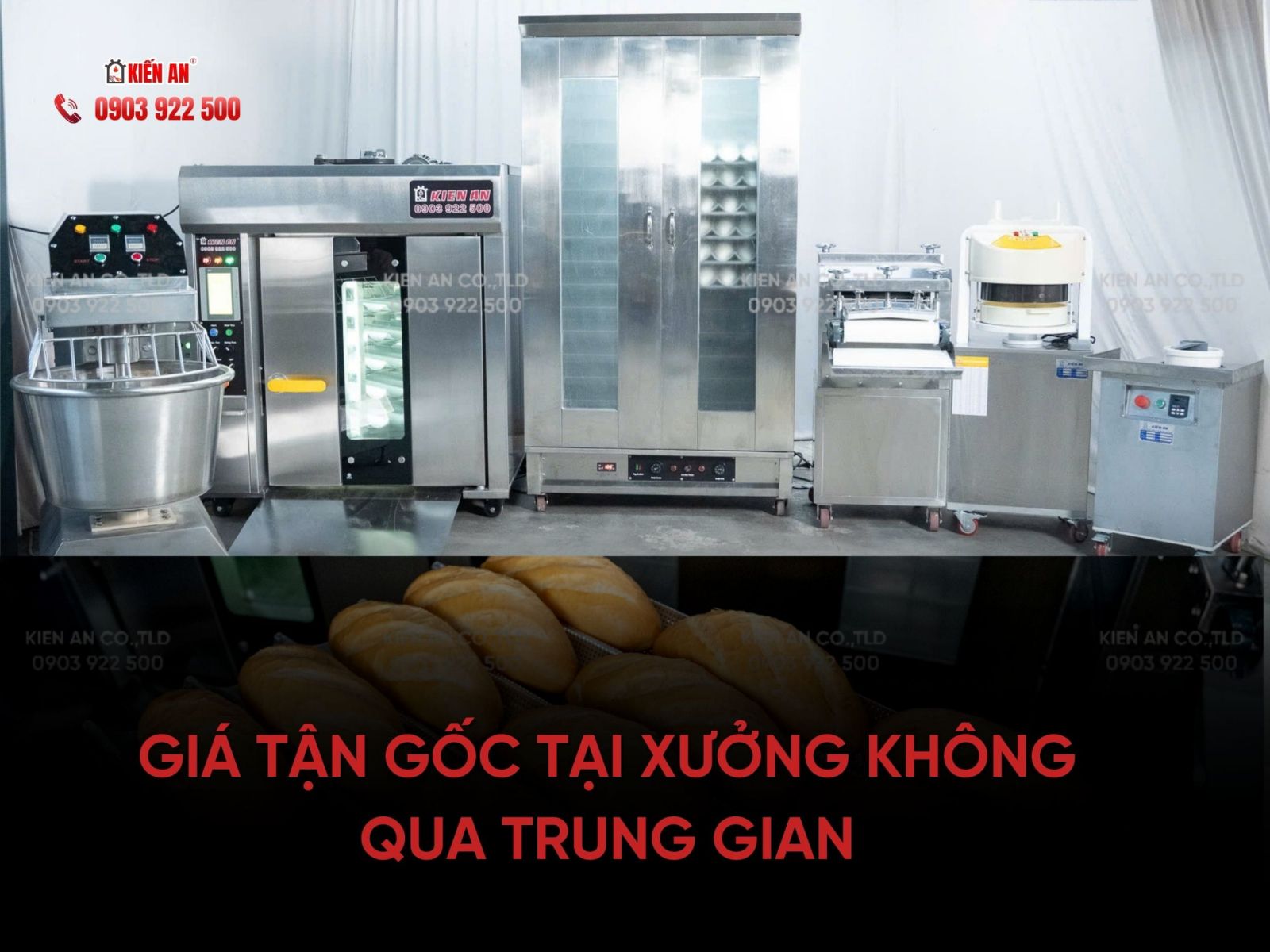 Dây chuyền bánh mì hiện đại nhà Kiến An